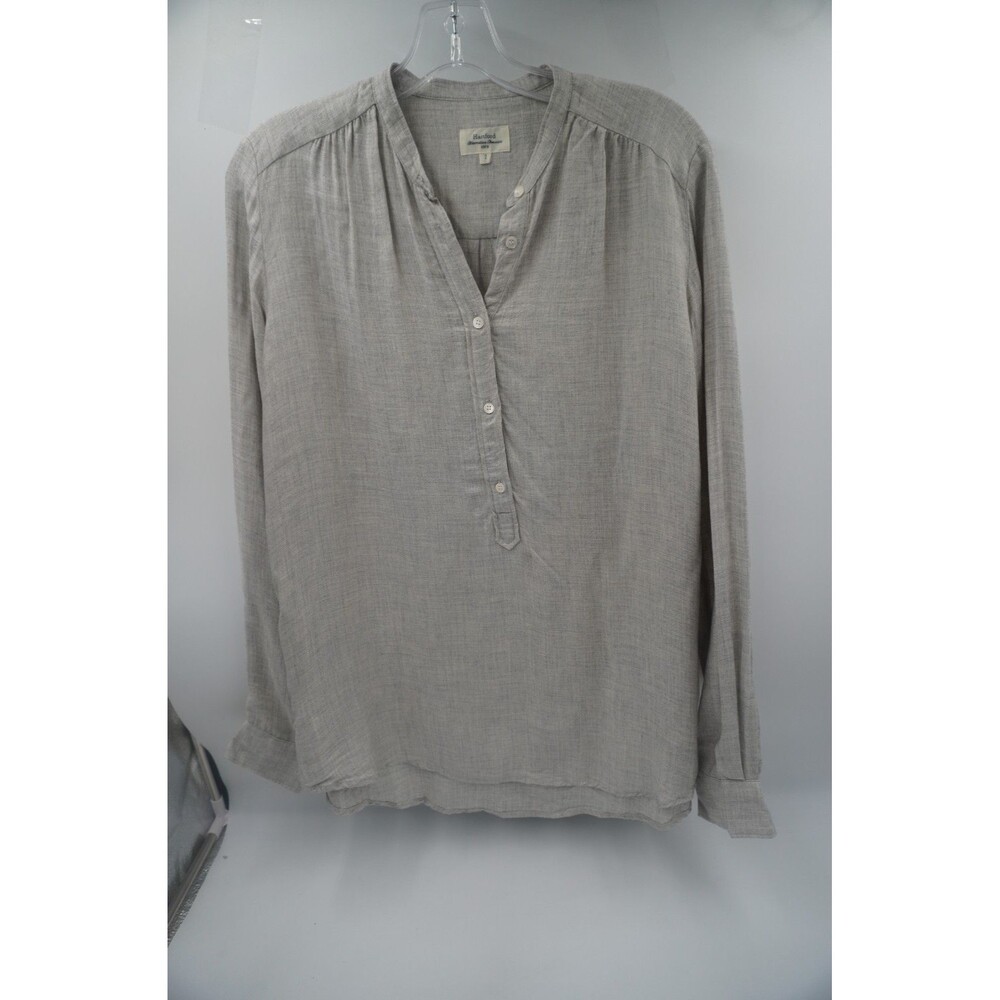Hartford Women's Grey Long Sleeve Slip Neck Office/Work Tunic Blouse Size 2